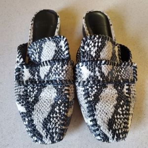 Snakeskin Mules